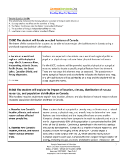 Canada`s Geography Teacher Notes