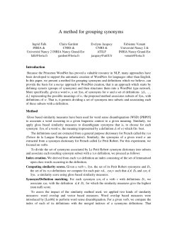 A method for grouping synonyms