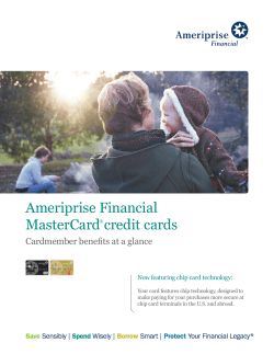 Ameriprise Financial MasterCard&reg; credit cards