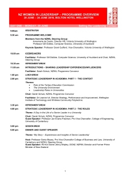 nz women in leadership &ndash; programme overview