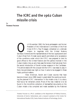 The ICRC and the 1962 Cuban missile crisis