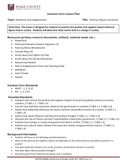 Common Core Lesson Plan Topic: Absolutism and Enlightenment