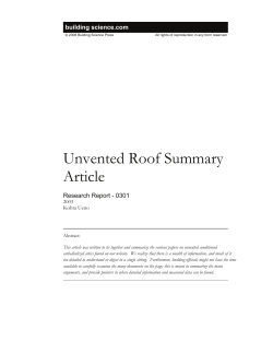 Unvented Roof Summary Article - Building Science Corporation