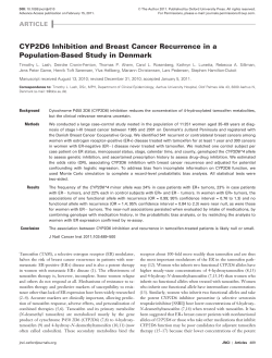 CYP2D6 Inhibition and Breast Cancer Recurrence in a Population