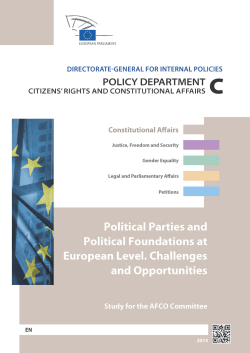 Political Parties and Political Foundations at European Level