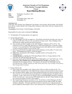 November 6, 2013 - ASCE Philadelphia YMF