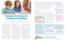 Features of phonics for reading and spelling