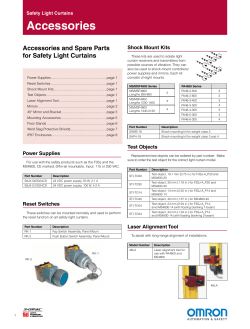 Safety Light Curtains Accessories Datasheet
