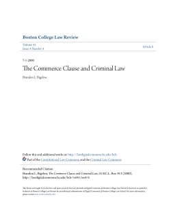 The Commerce Clause and Criminal Law