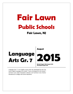 Language Arts 7 - Fair Lawn Public Schools