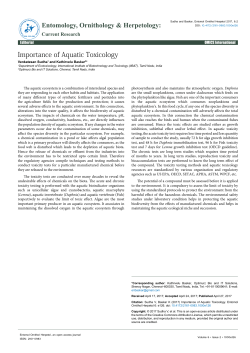 Importance of Aquatic Toxicology