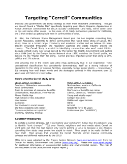 Cerrell Associates: Political Difficulties Facing Waste-to
