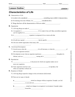 Characteristics of Life