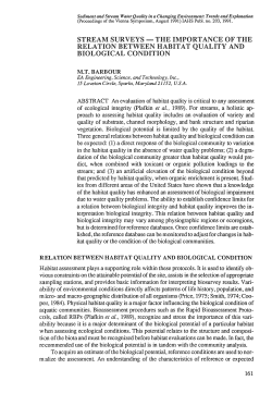 stream surveys &mdash; the importance of the relation between habitat