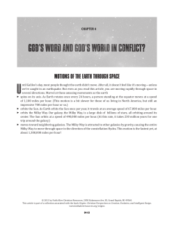 Motions oF the earth throuGh space - Origins