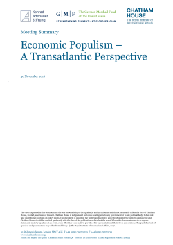 Economic Populism &ndash; A Transatlantic Perspective