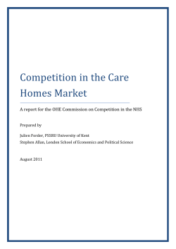 Competition in the Care Homes Market