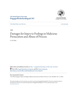 Damages for Injury to Feelings in Malicious Prosecution and Abuse