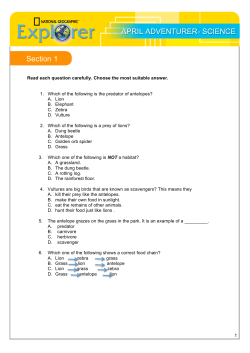 APRIL ADVENTURER- SCIENCE Section 1