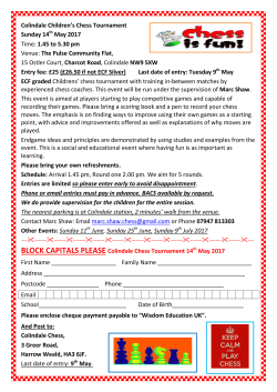 Colindale Children`s Chess Tournament Sunday 14 May