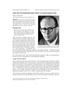 1 LIBBY AND THE INTERDISCIPLINARY ASPECT OF