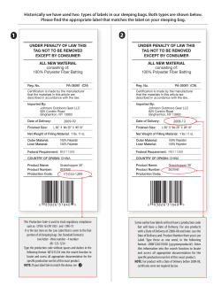 sleeping bag bedding tag