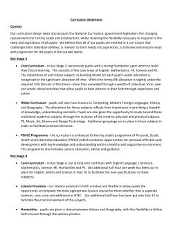 Curriculum Statement Context Our curriculum design takes into