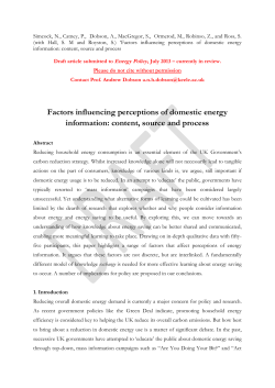 Factors influencing perceptions of domestic energy information