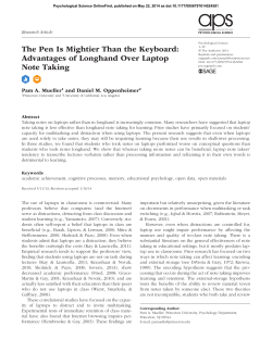 The Pen Is Mightier Than the Keyboard