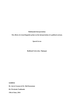 Multimodal Interpretation: The effects of a local linguistic prime on