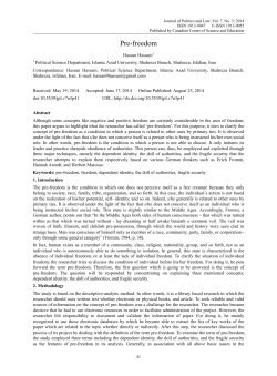 Pre-freedom - Canadian Center of Science and Education