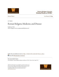 Roman Religion, Medicine, and Disease