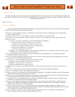 Noise Ordinance - UNC Wilmington