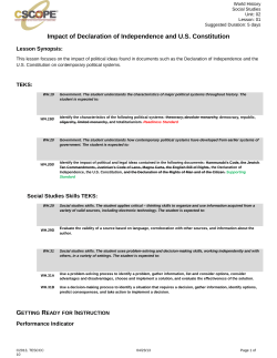 Impact of Declaration of Independence and US