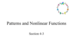 Patterns and Nonlinear Functions