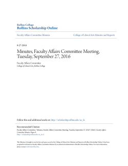 Minutes, Faculty Affairs Committee Meeting, Tuesday, September 27