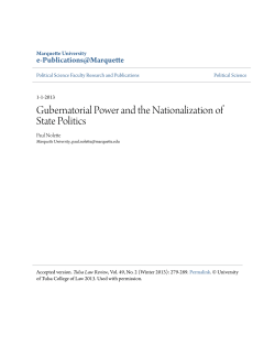 Gubernatorial Power and the Nationalization of State Politics