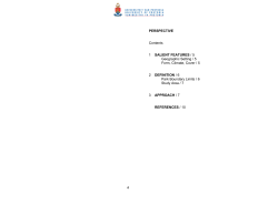 4 PERSPECTIVE Contents 1 SALIENT FEATURES / 5 Geographic