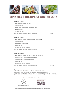 DINNER PACKAGE 1 - Det Kongelige Teater