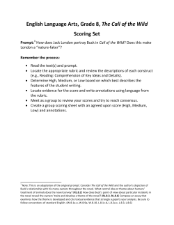 English Language Arts, Grade 8, The Call of the Wild