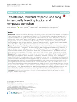 Testosterone, territorial response, and song in seasonally breeding