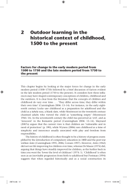 2 Outdoor learning in the historical context of childhood, 1500 to the