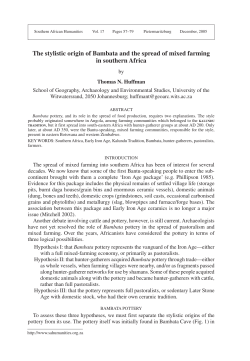 The stylistic origin of Bambata and the spread of mixed farming in