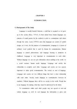 CHAPTER I INTRODUCTION 1.1 Background of The Study