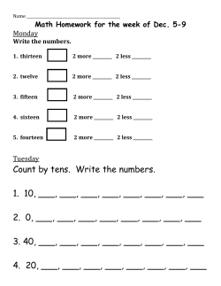 Count by tens. Write the numbers. 1. 10, ___, ___, ___, ___, ___