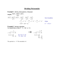 Dividing Polynomials