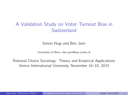 Simon Hugi and Ben Jann: A Validation Study on Voter Turnout Bias