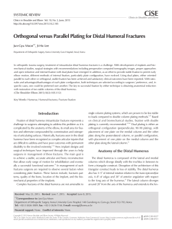 Orthogonal versus Parallel Plating for Distal Humeral Fractures