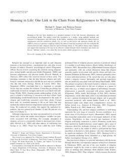 Meaning in Life: One Link in the Chain From