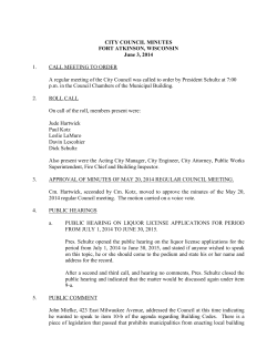 CITY COUNCIL MINUTES FORT ATKINSON, WISCONSIN June 3